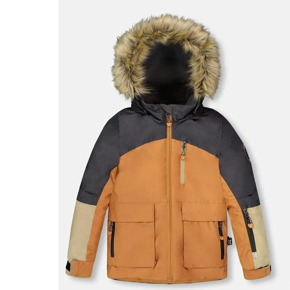 Deux par Deux Winter Parka Anthracite Orange Size 8‎ New With Tags